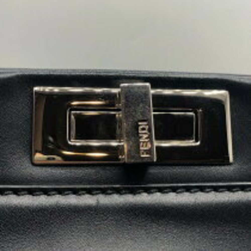 Fendi Peekaboo Bugs Regular Black Leather Shoulder Bag - Picture 8 of 11